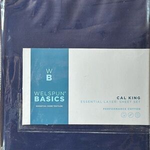 WB WESPUN BASIC BY WELSPUN
100% COTTON California King Sheet Set navy